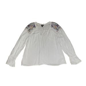 a.n.a A new approach embroidered floral peasant Blouse boho Size medium